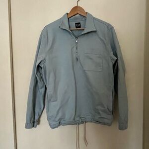Vintage 90s y2k GAP 100% Cotton Preppy Quarter Zip Pullover/Jacket Sky Blue S/M